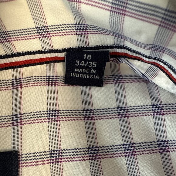 Tommy Hilfiger Men's Button Down Long Sleeve Wrinkle Free 18 34/35 Plaid - Picture 5 of 10